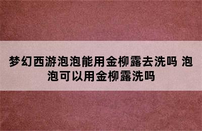 梦幻西游泡泡能用金柳露去洗吗 泡泡可以用金柳露洗吗